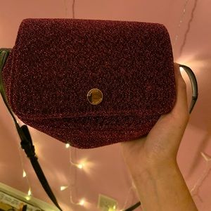 Small Sparkly Magenta Crossbody Bag